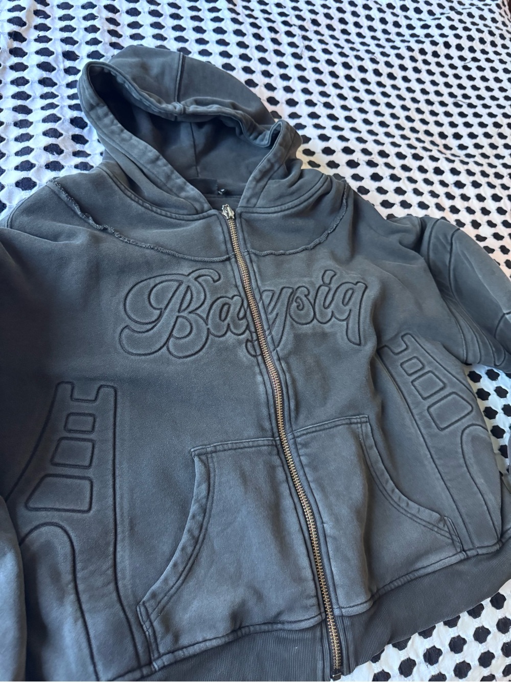 Unisex Double Lined 100% Cotton Charcoal Gray Zip-Up Hoodie